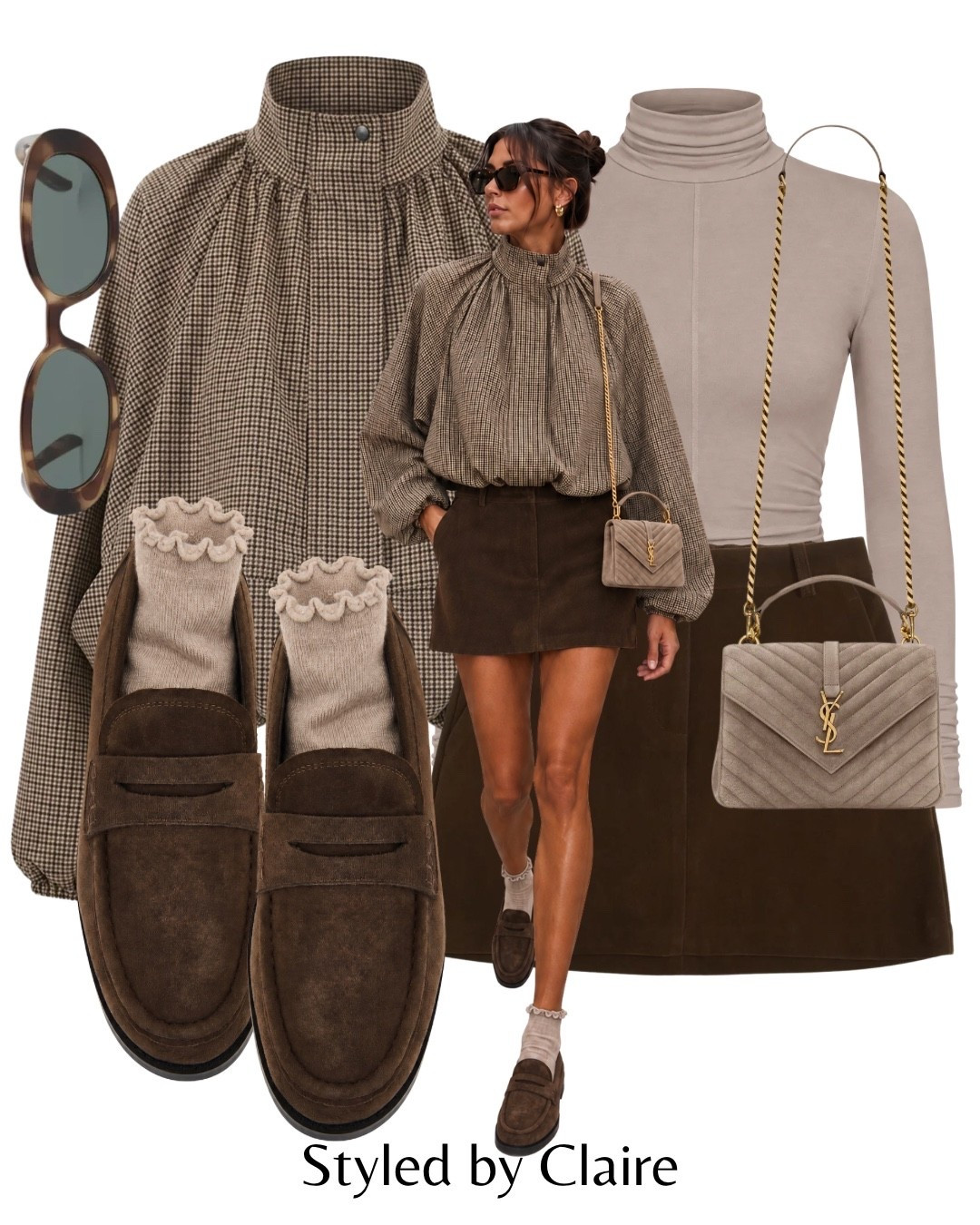 CHECK JACKET & SUEDE SKIRT🍂
Tags: dissh houndstooth windbreaker turtleneck taupe top loafers socks mango Tony Blanco espresso chocolate suede fashion autumn transitional inspo outfit ideas chic women’s Parisian style

#LTKautumn #LTKstyletip #LTKshoes
