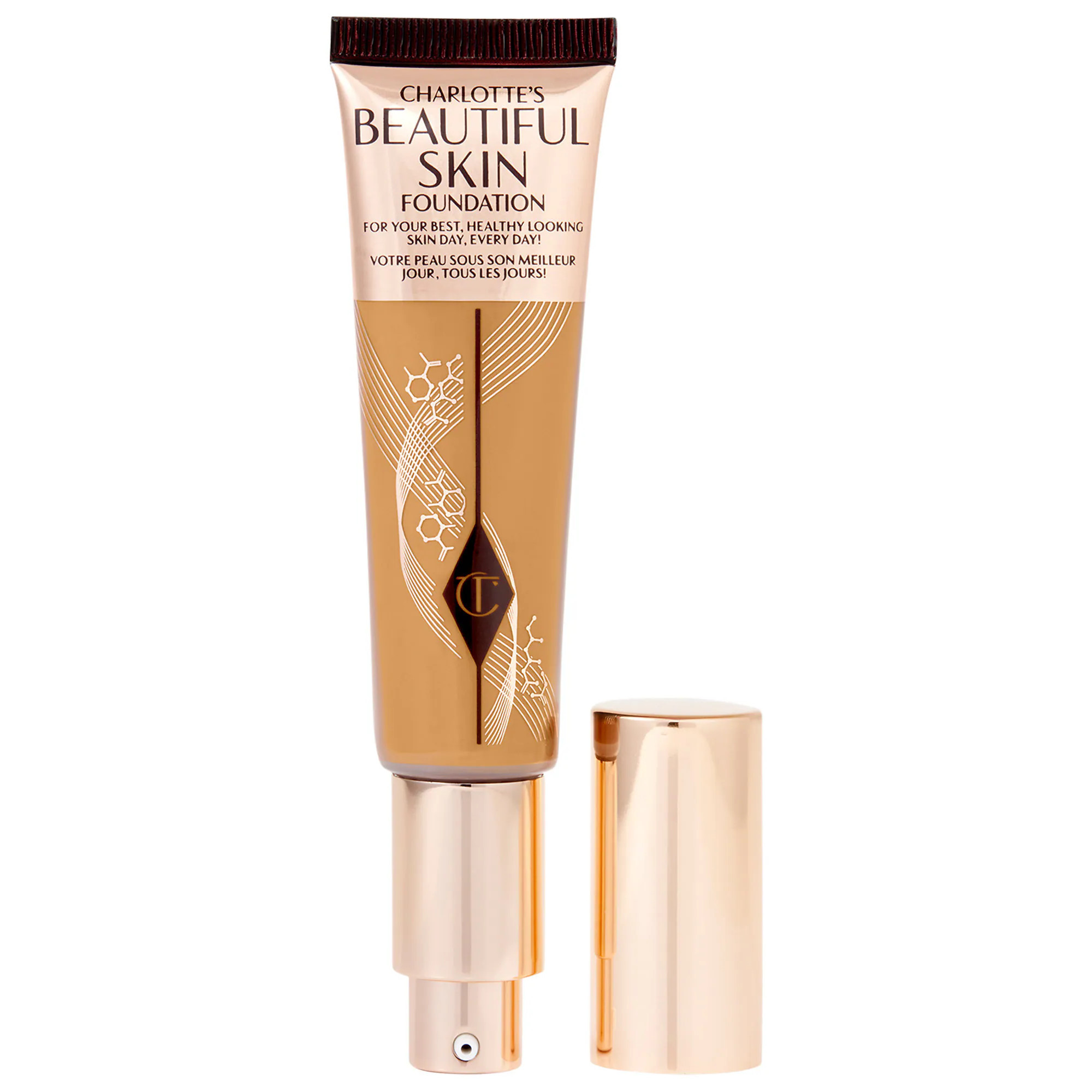 Charlotte Tilbury Beautiful Skin Medium Coverage Liquid Foundation with Hyaluronic Acid 9 Warm 1 oz/ 30 ml | Sephora (US)