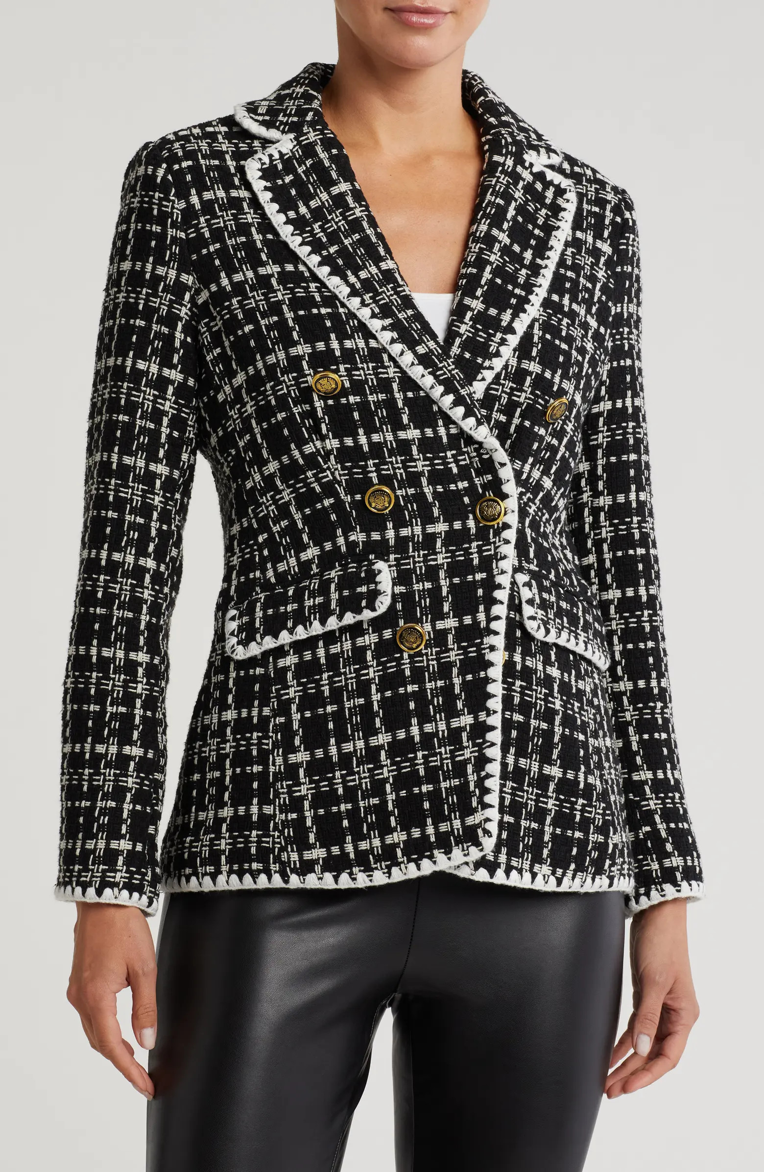Stitch Trim Tweed Blazer | Nordstrom Rack