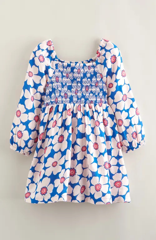 Tucker + Tate Kids' Pretty Smocked Dress in Blue Daphne Poppies at Nordstrom, Size 5 | Nordstrom