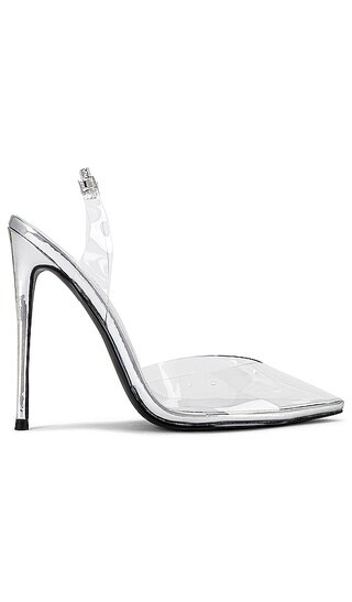 FEMME LA Macallan Slingback Pump in Metallic Silver. - size 8 (also in 5, 7, 9) | Revolve Clothing (Global)