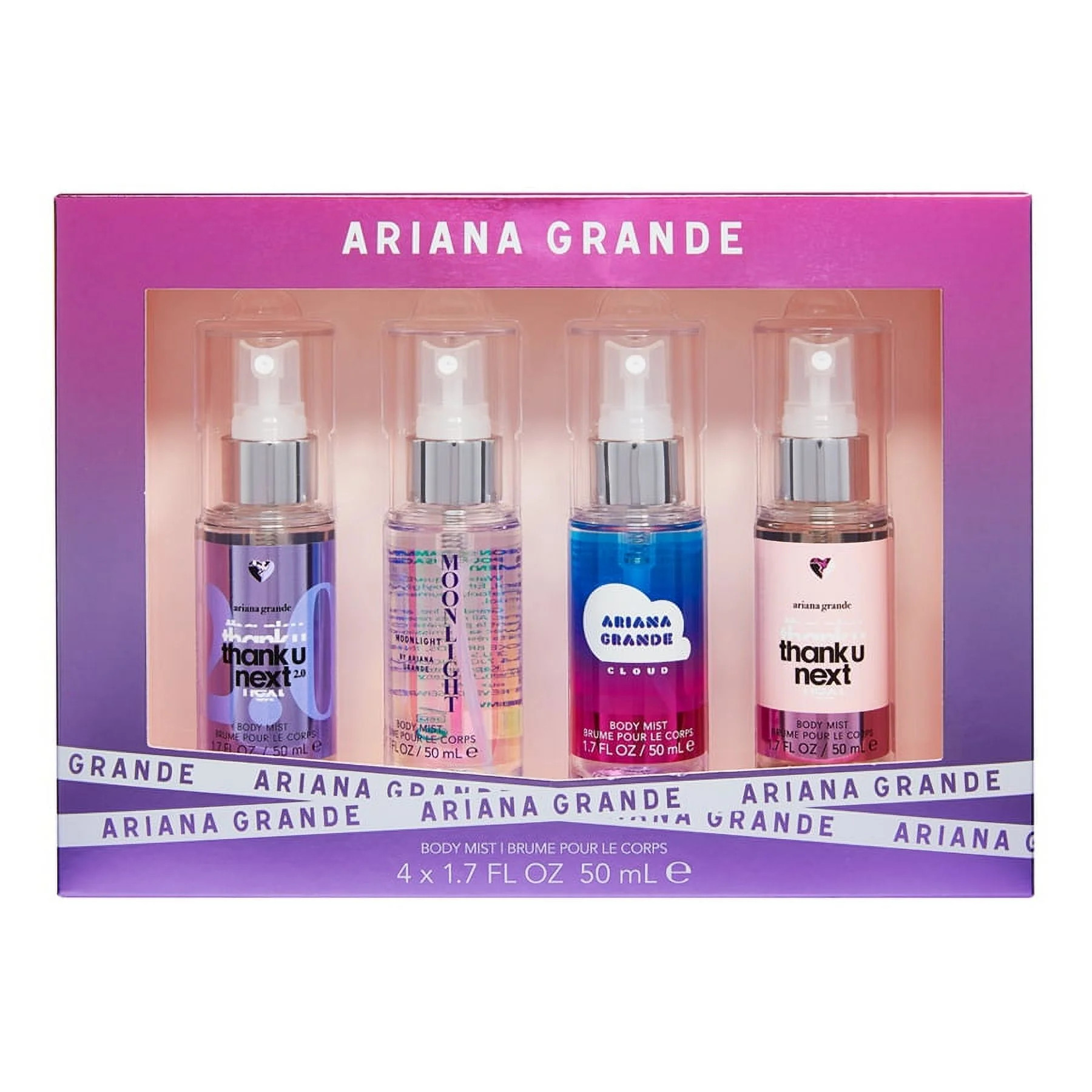 Ariana Grande 4PC Body Spray Coffret, 1.7 OZ (Thank U Next 2.0, Moonlight, Cloud, Thank U, Next) | Walmart (US)