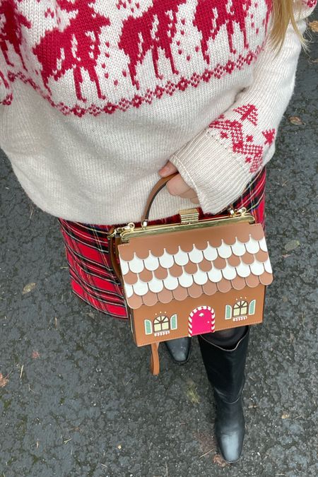 A very Christmas-y outfit for a day full of seasonal events 🎁🎄

Skirt, plaid skirt, gingerbread bag, fair isle sweater, Christmas outfit, holiday outfit, ootd, seasonal dressing, cozy, cute Christmas 

#LTKHoliday #LTKworkwear #LTKSeasonal