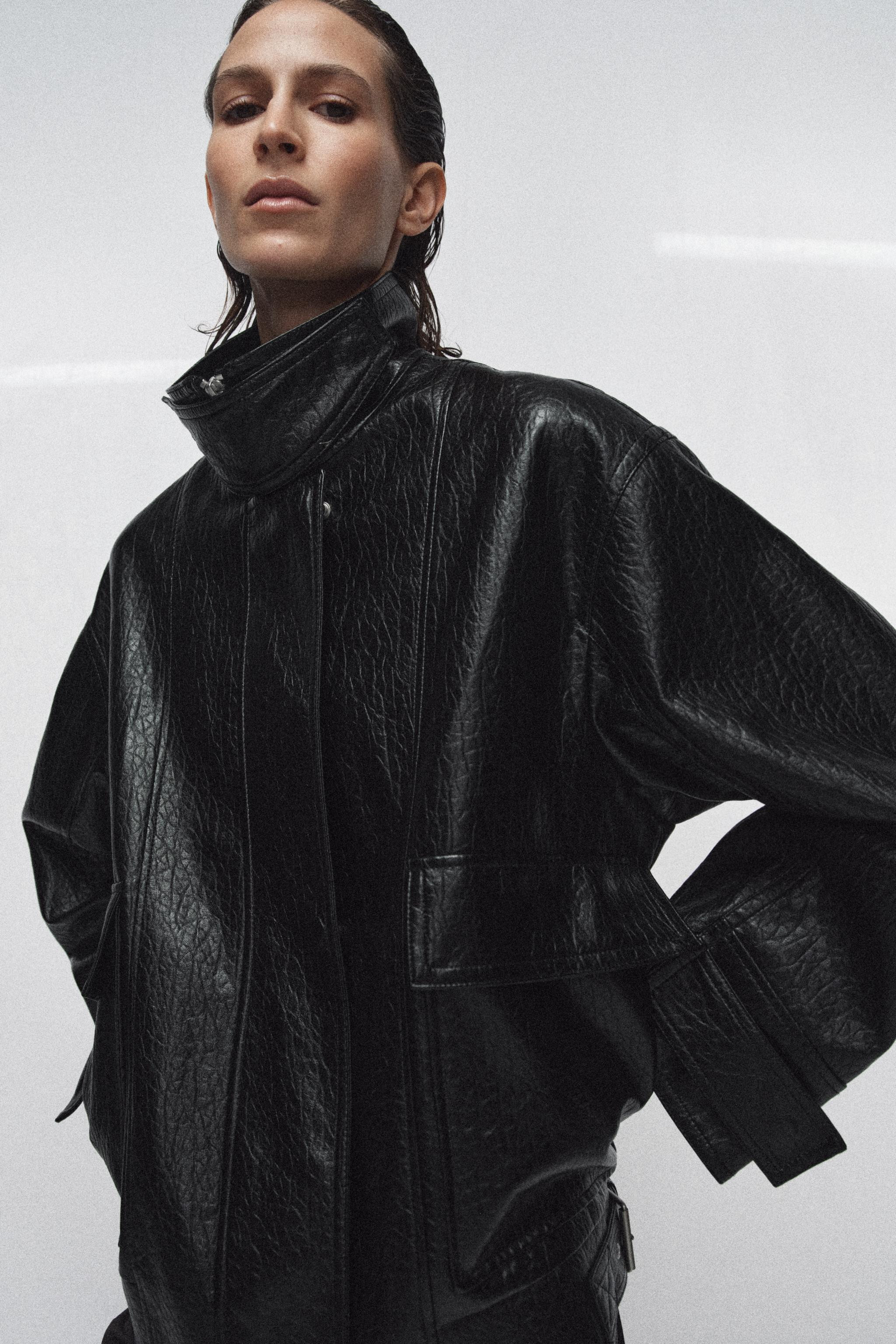 ZW COLLECTION OVERSIZED FAUX LEATHER JACKET | Zara Canada