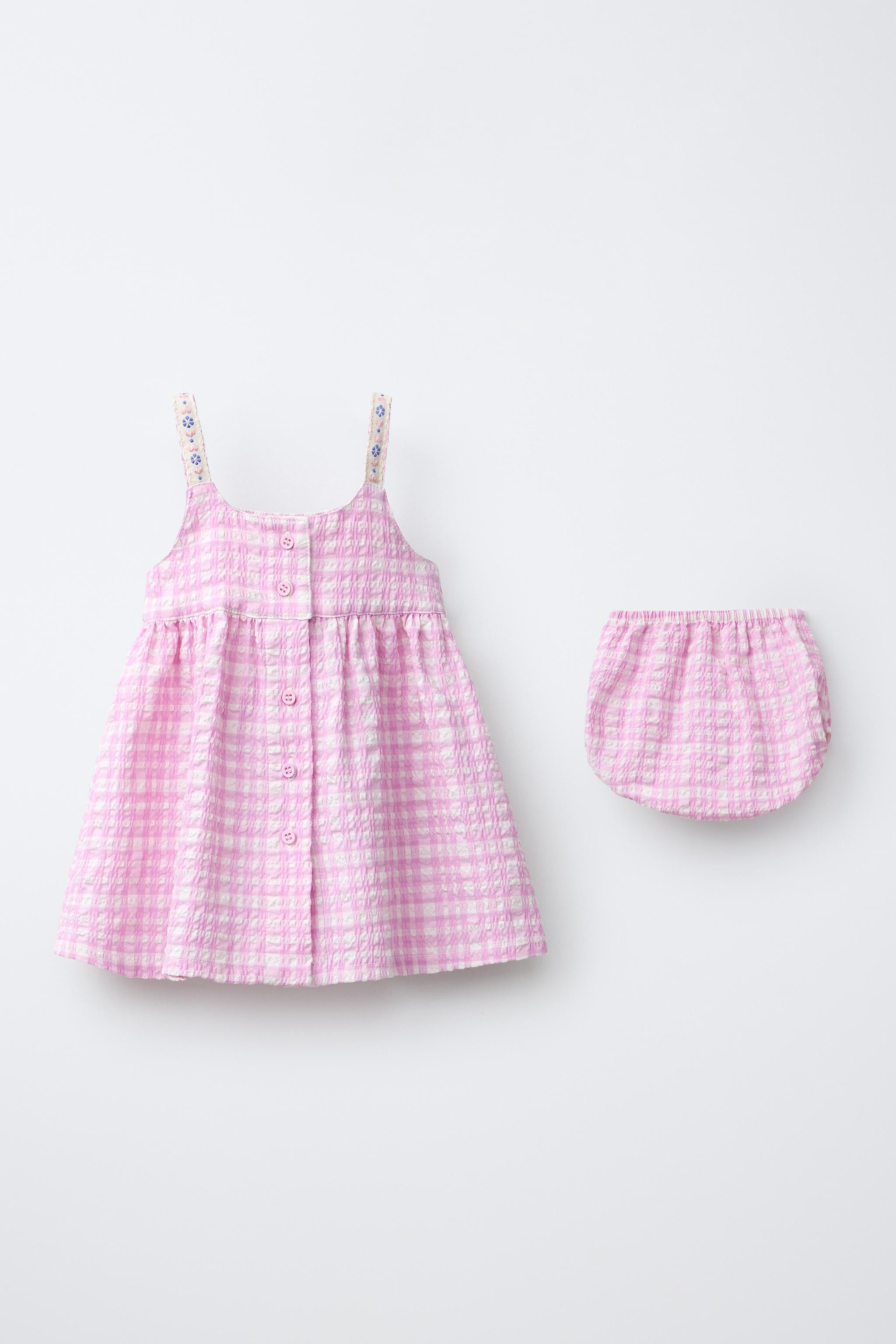 TEXTURED PLAID DRESS AND PANTIES | Zara US