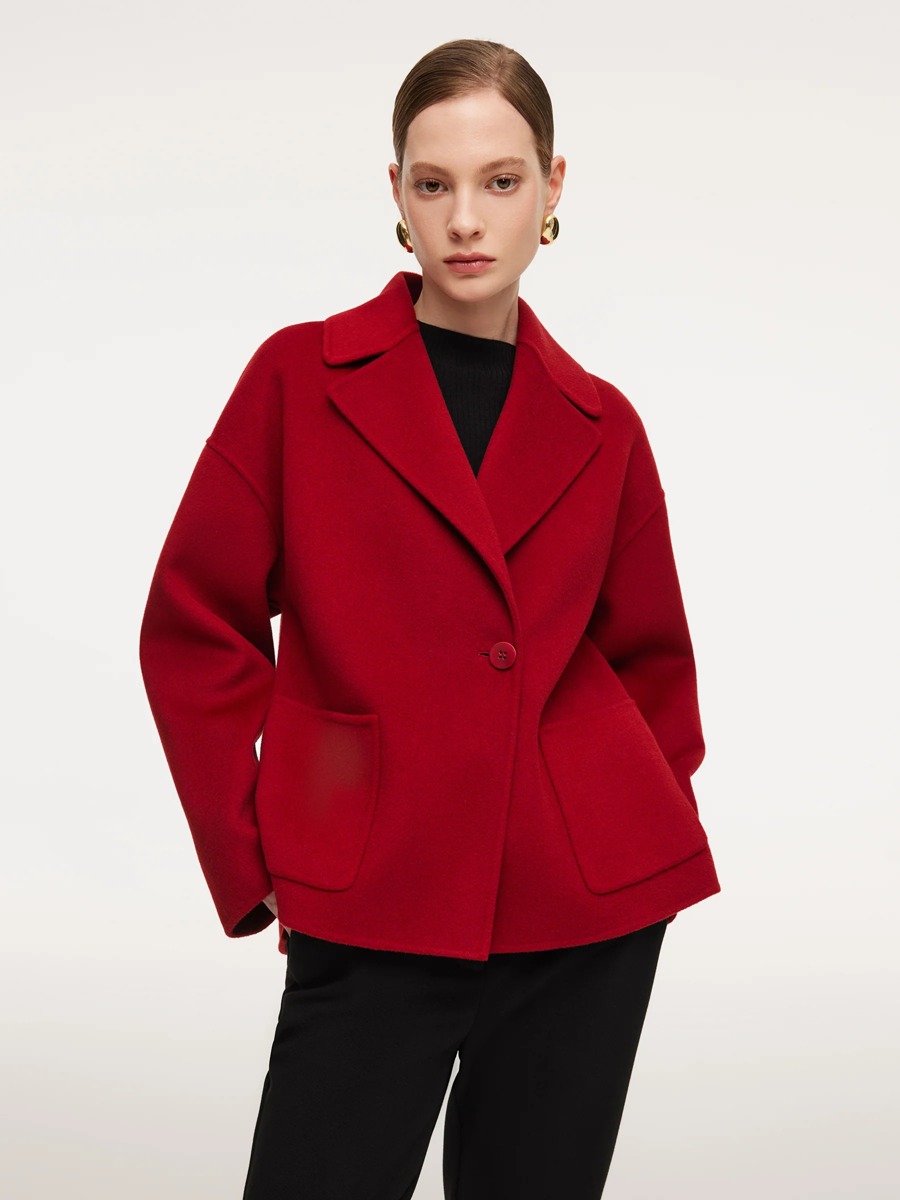 Cashmere Wool Blend Double-Faced Women Coat | GOELIA