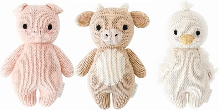 cuddle + kind Baby Animal Bundle - Baby Piglet, Baby Cow (Jersey), Baby Gosling - Set of 3 Loving... | Amazon (US)