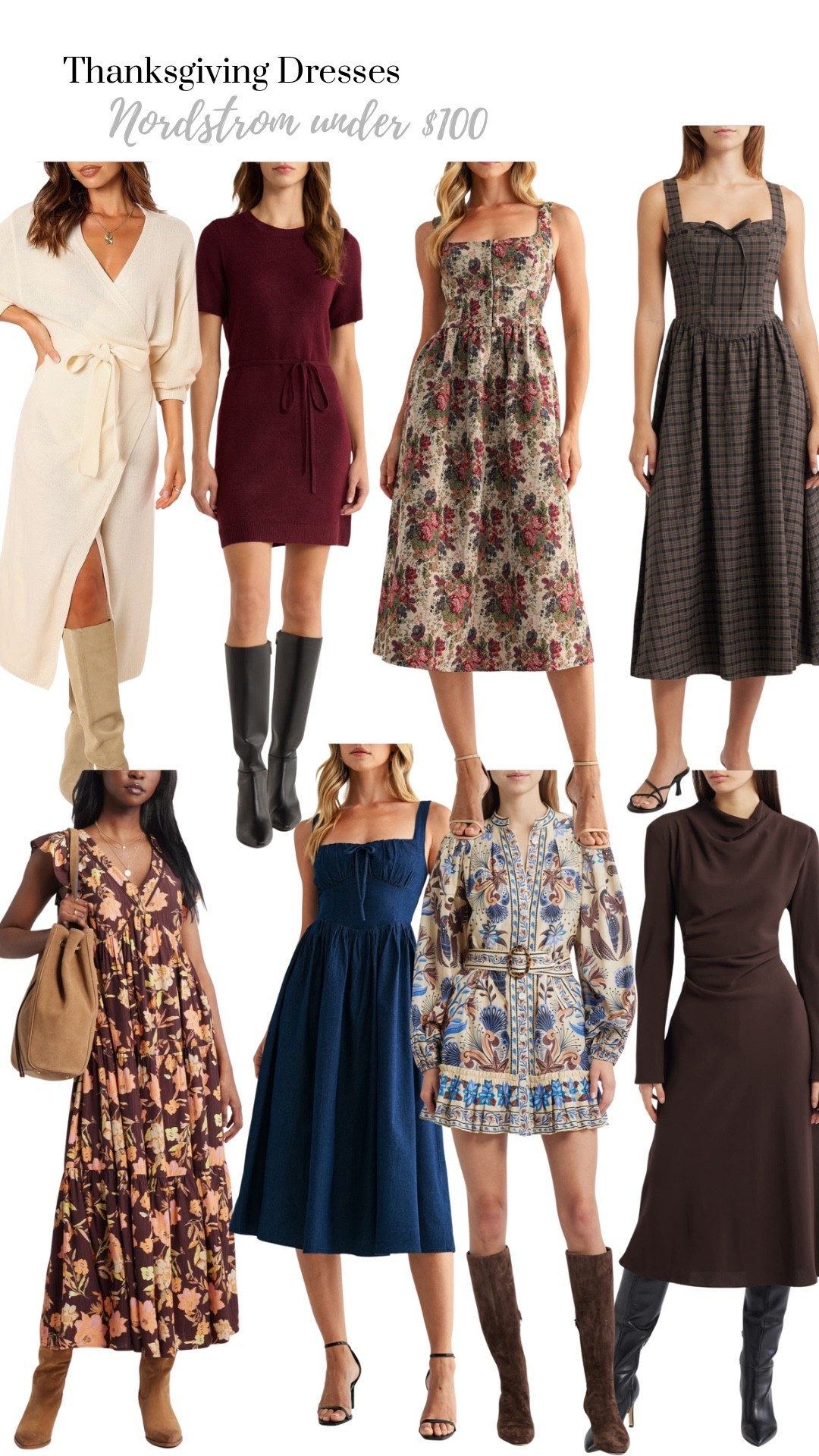 Nordstrom dresses under $100 for Thanksgiving 🤎
