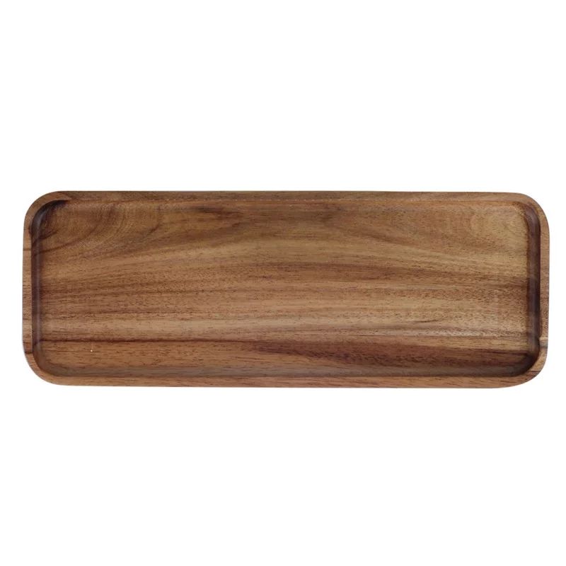 Acacia Wood Serving Tray Durable Dishwasher Safe Rectangular Party Plates Household Tableware | Walmart (US)