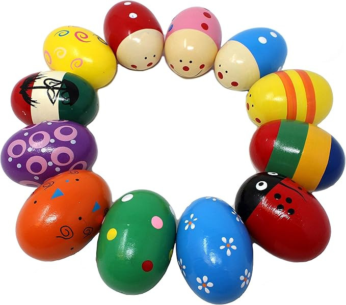 JOYIN 12 Pieces 3" Wooden Egg Shakers Maracas Percussion Musical for Party Favors, Classroom Priz... | Amazon (US)
