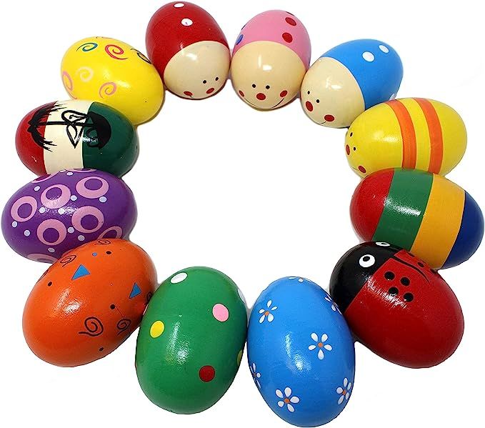 JOYIN 12 Pieces 3" Wooden Egg Shakers Maracas Percussion Musical for Party Favors, Classroom Priz... | Amazon (US)