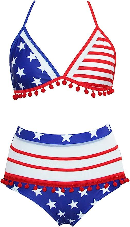Childlike Me American Flag Bikini USA Flag Swimsuits for Women July 4th Patriotic Sexy Swimsuit B... | Amazon (US)