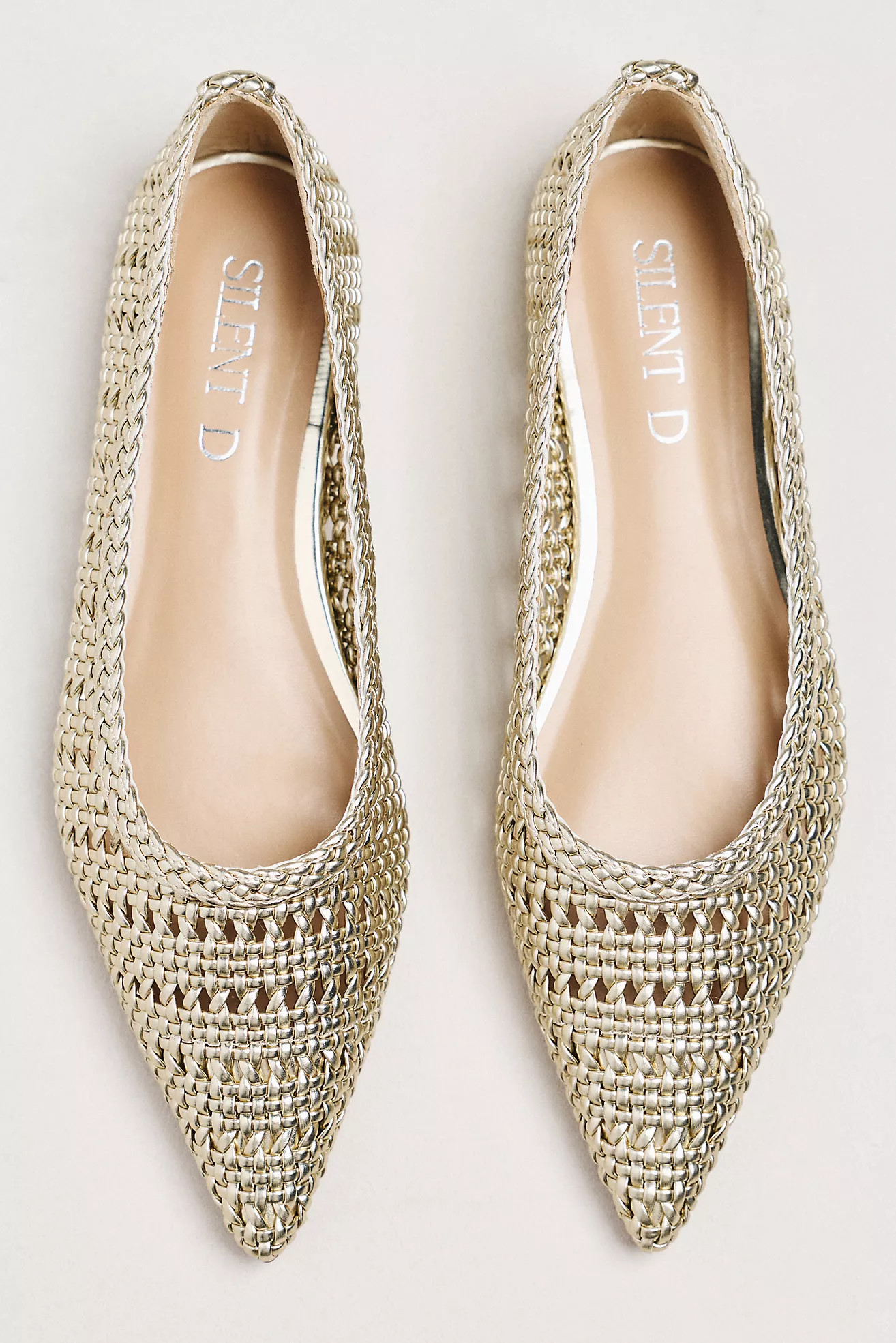 Silent D Selma Woven Leather Pointed Flats | Anthropologie (US)