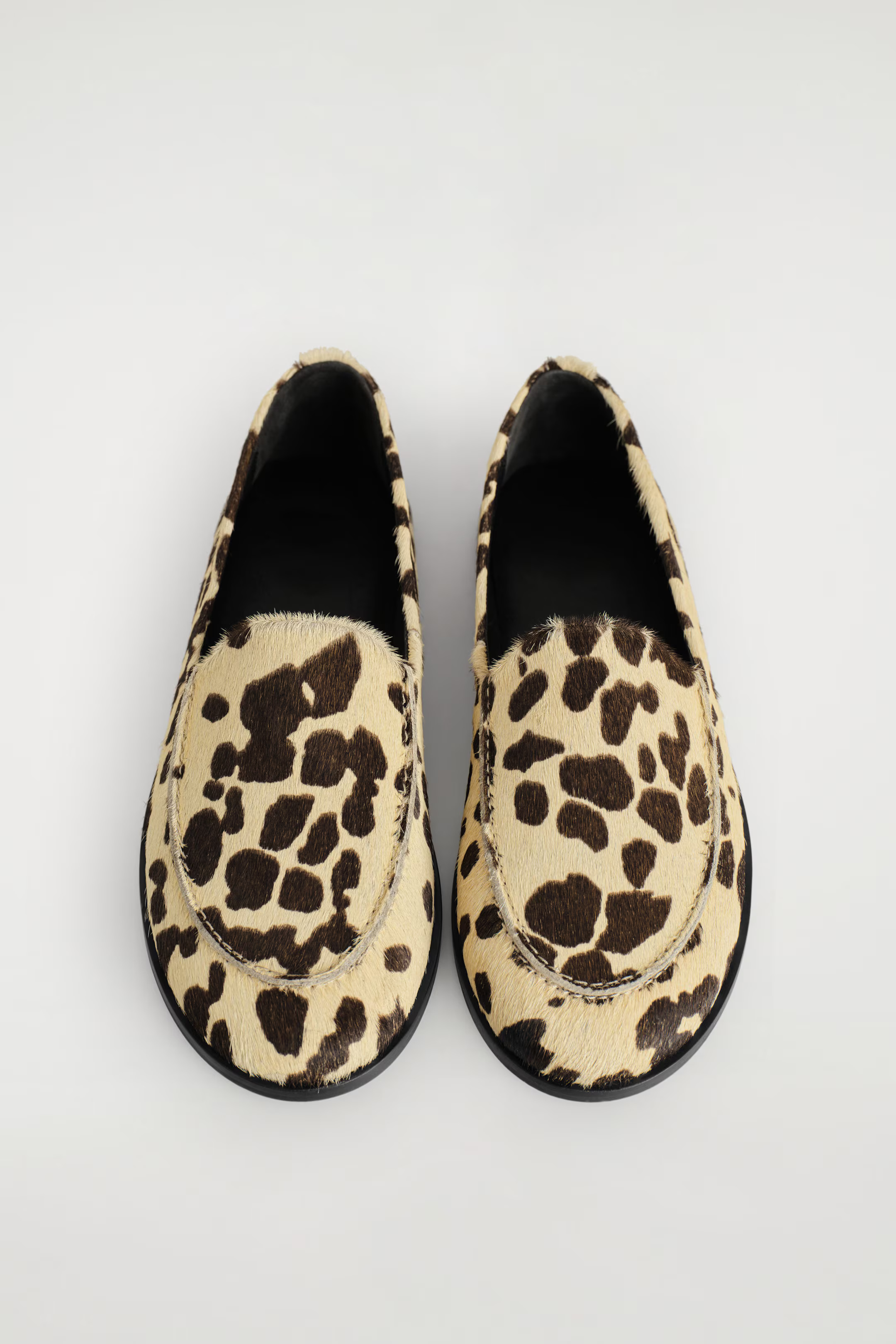 ANIMAL-PRINT PONY-HAIR EFFECT LEATHER LOAFERS - BEIGE / ANIMAL PRINT | COS GB | COS UK