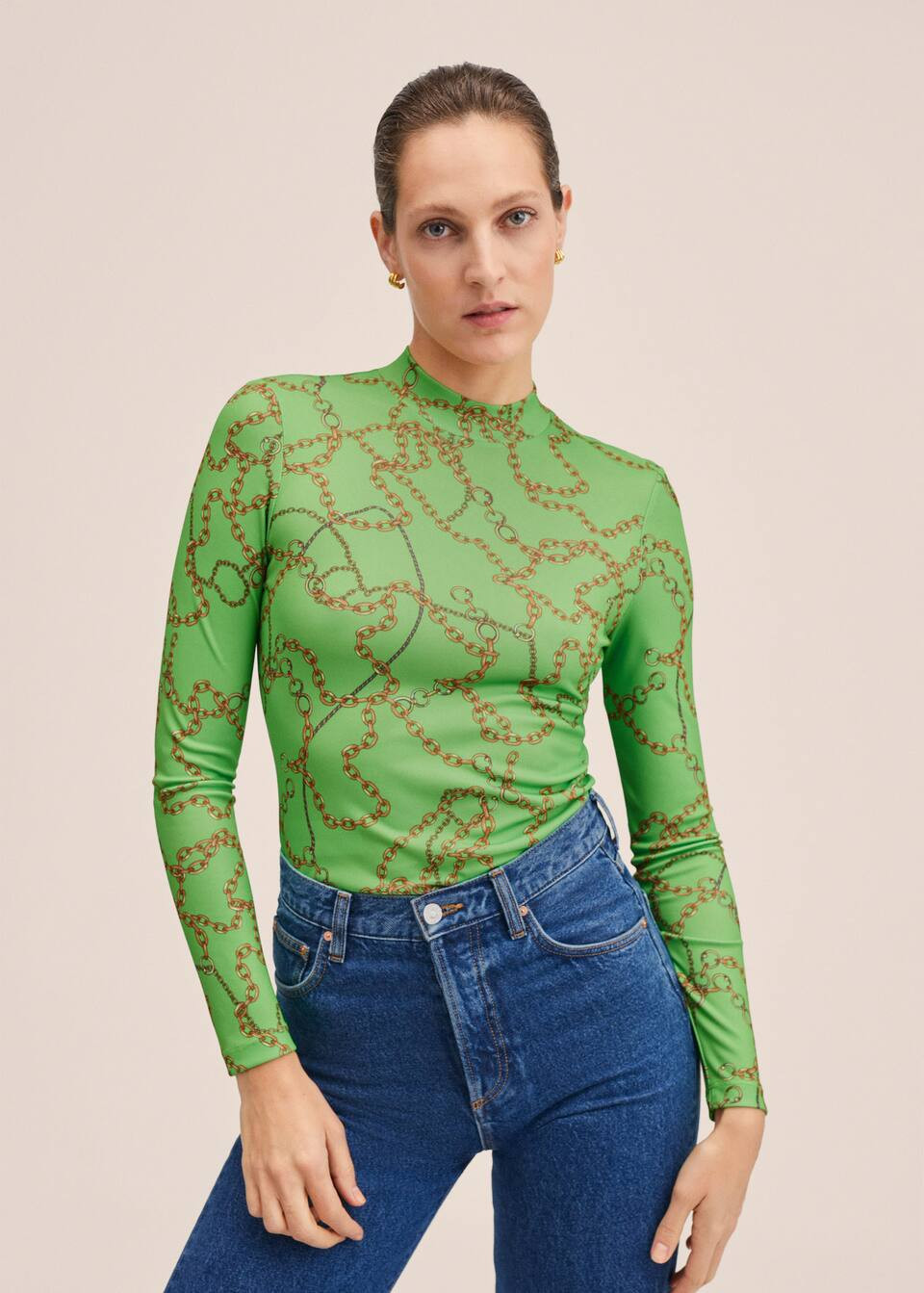 T-shirt imprimé chaînes | MANGO (FR)