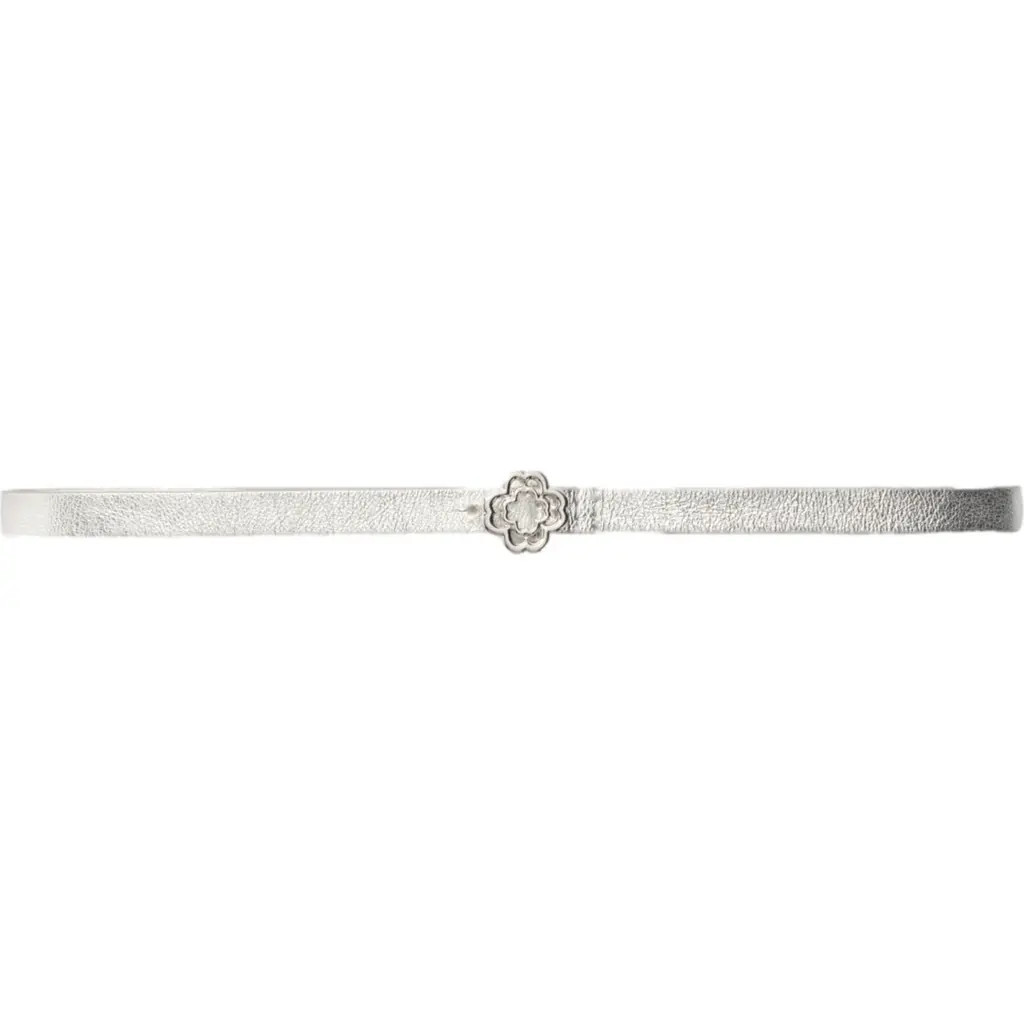 maje Slim belt with Clover buckle in Silver at Nordstrom, Size Large | Nordstrom