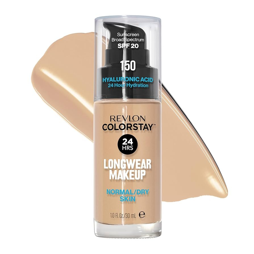 Revlon Liquid Foundation, ColorStay Face Makeup for Normal & Dry Skin, SPF 20, Longwear Medium-Fu... | Amazon (US)