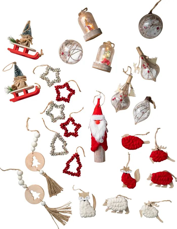 Balsam Hill Assorted Set of 25 Nordic Frost Novelty Christmas Tree Ornaments | Nordstrom | Nordstrom