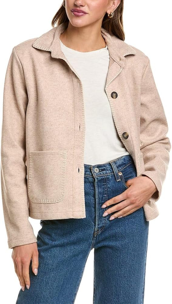 Beach Lunch Lounge Womens Beachlunchlounge Tasha Jacket, M, Brown | Amazon (US)