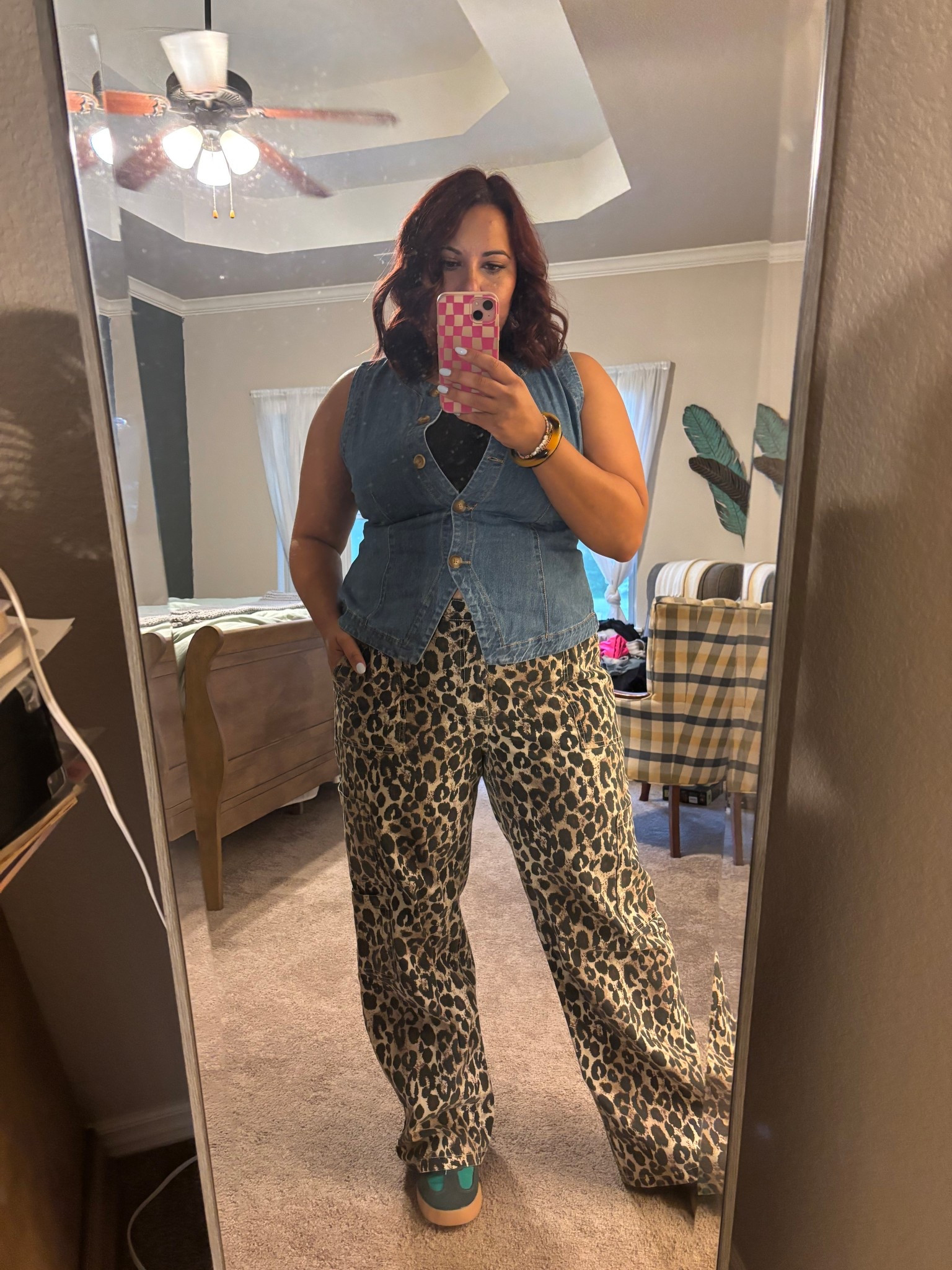 Teacher back to school fit, loving these leopard pants and this cute jean top. 

#LTKFindsUnder100 #LTKMidsize #LTKStyleTip