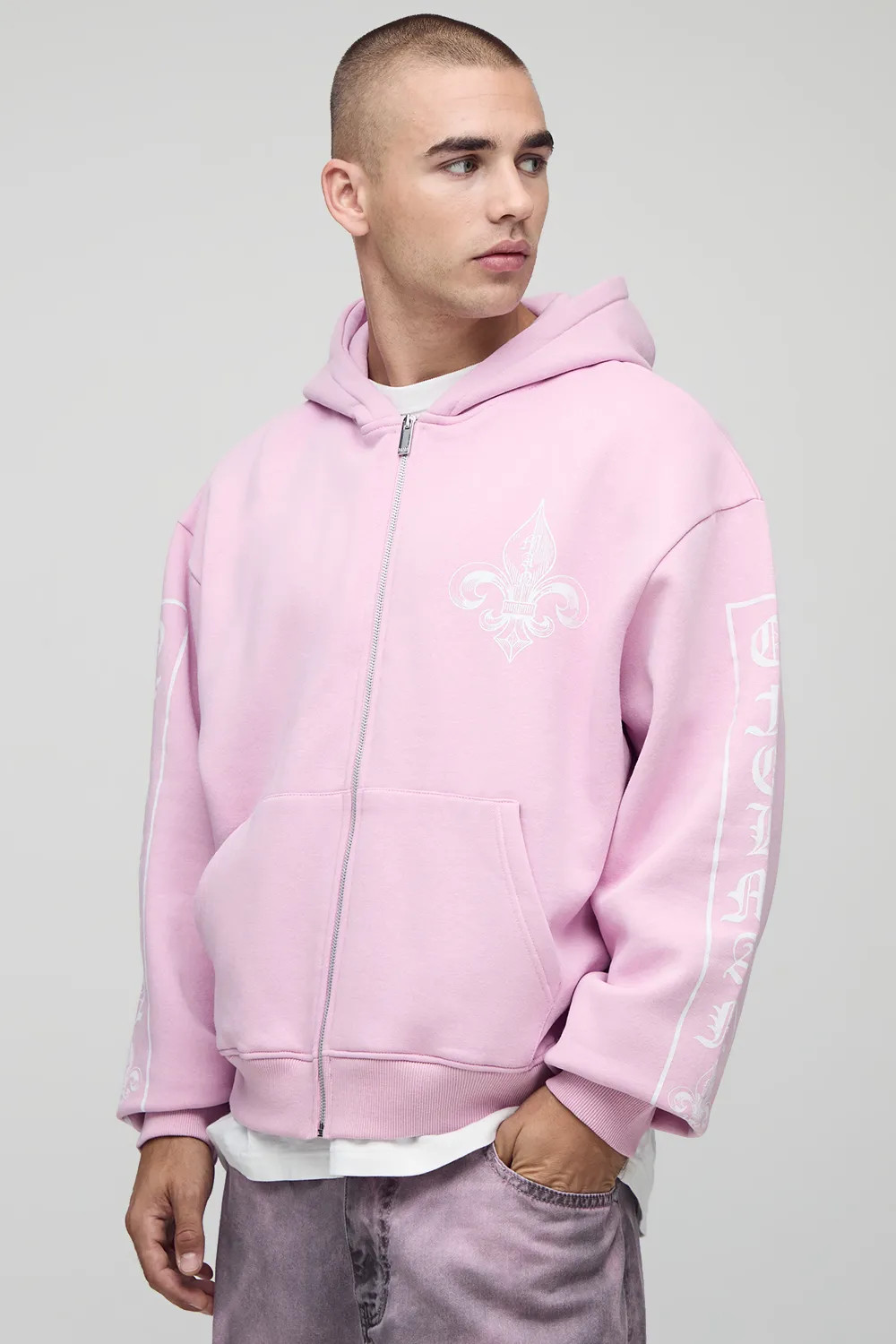 Oversized Boxy Ofcl Man Zip Through Hoodie | boohoo (US & Canada)