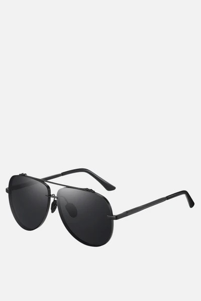 COSTA RICA Black Oversized Aviators | Noughts and Kisses