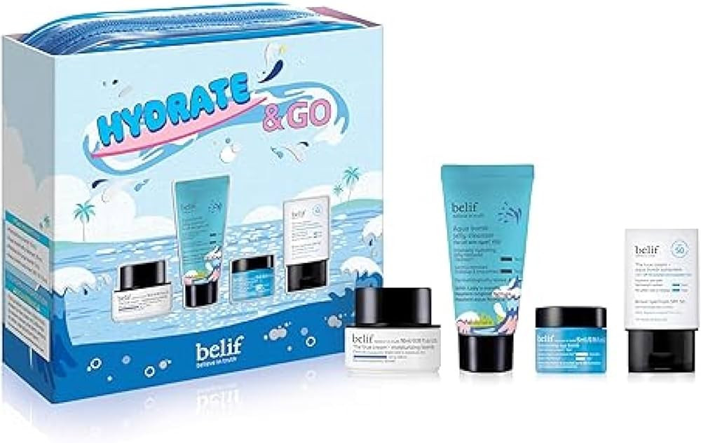 belif Hydrate & Go Kit, Moisturizing Bomb Face Cream, Jelly Cleanser, Eye Bomb Cream, Hydrating S... | Amazon (US)