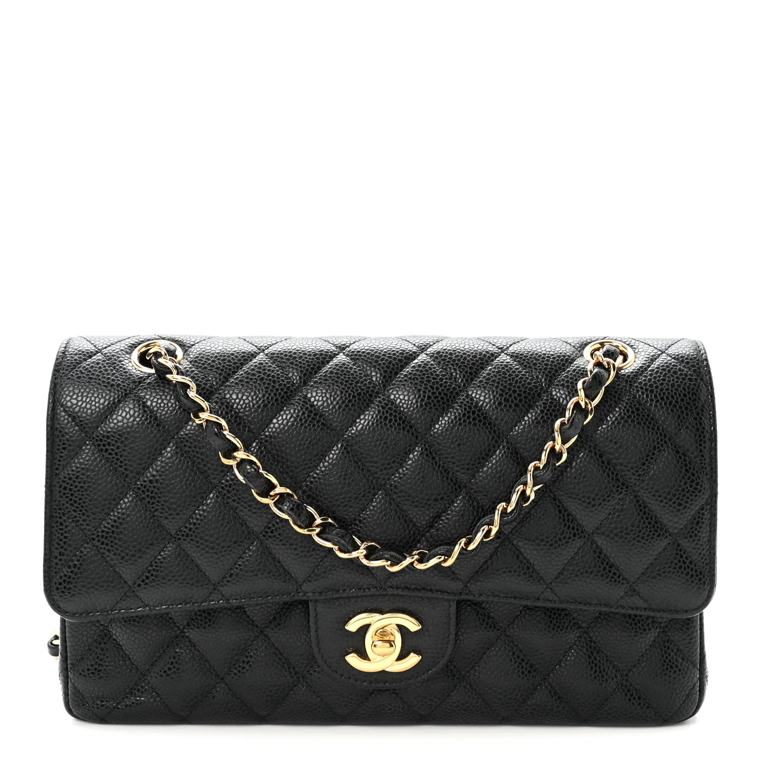Chanel Caviar Quilted Medium Double Flap Black 1913687 | FASHIONPHILE (US)