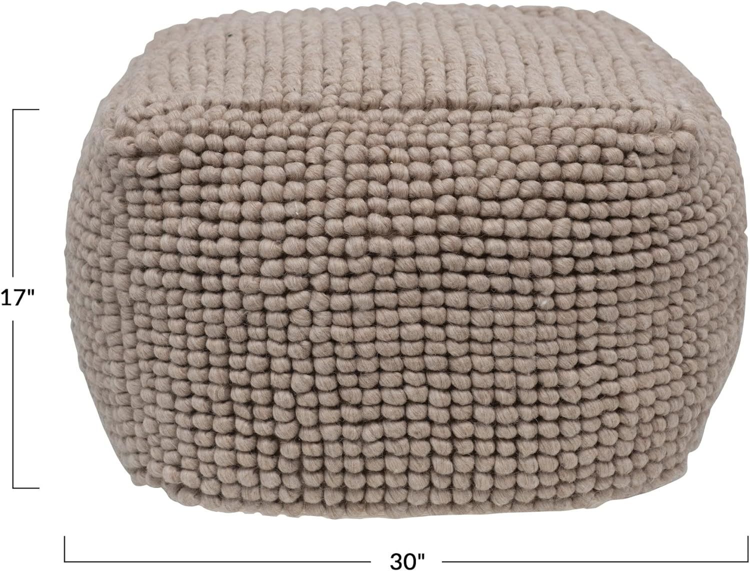 Amazon.com: Creative Co-Op New Zealand Square Wool Pouf, Sand : Home & Kitchen | Amazon (US)