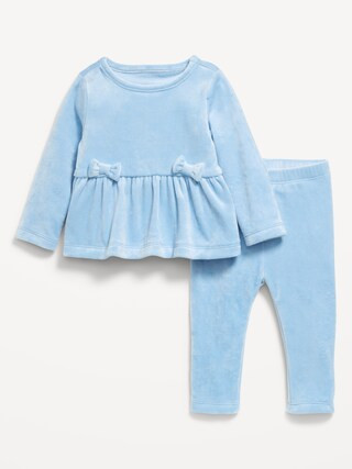 Cozy Velour Peplum Top and Leggings Set for Baby | Old Navy (US)