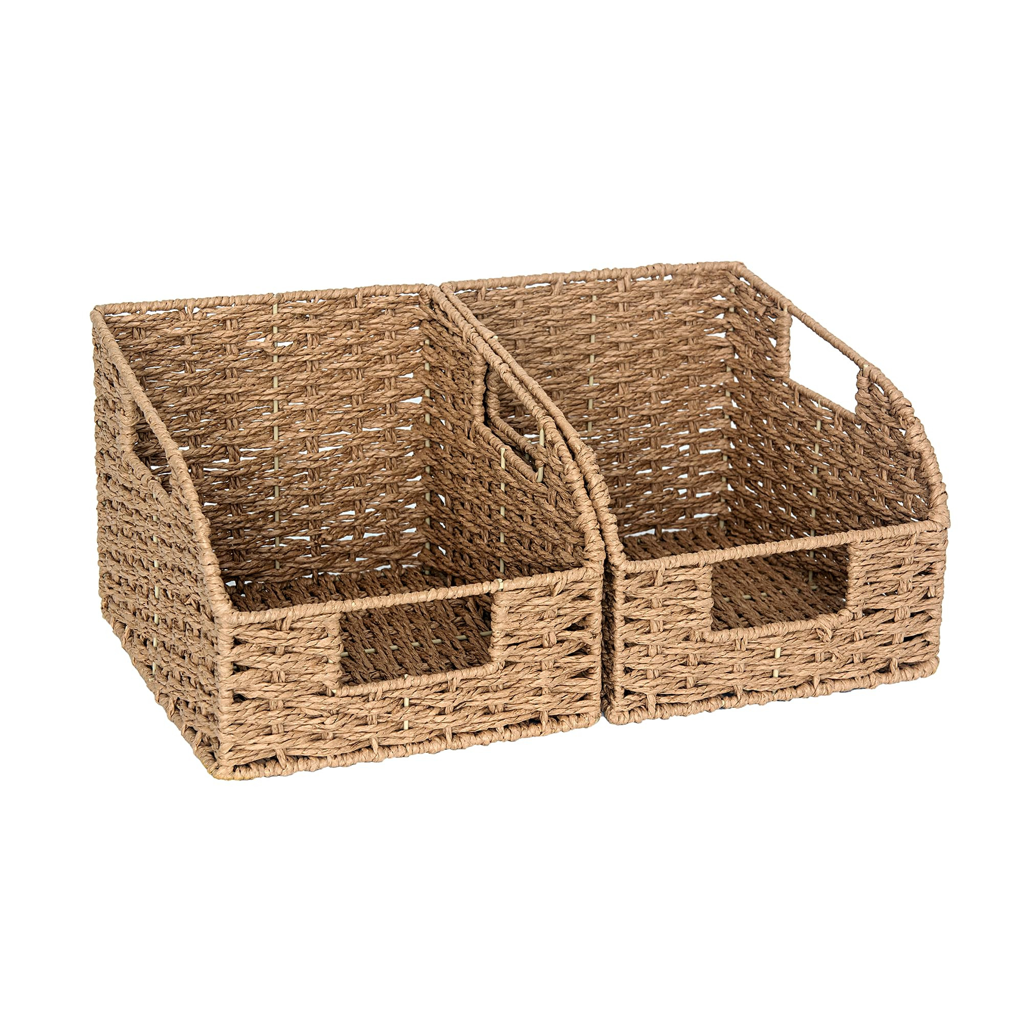 StorageWorks Wicker Baskets for Organizing, Pantry Organizers and Storage, Round Paper Rope Stora... | Amazon (US)