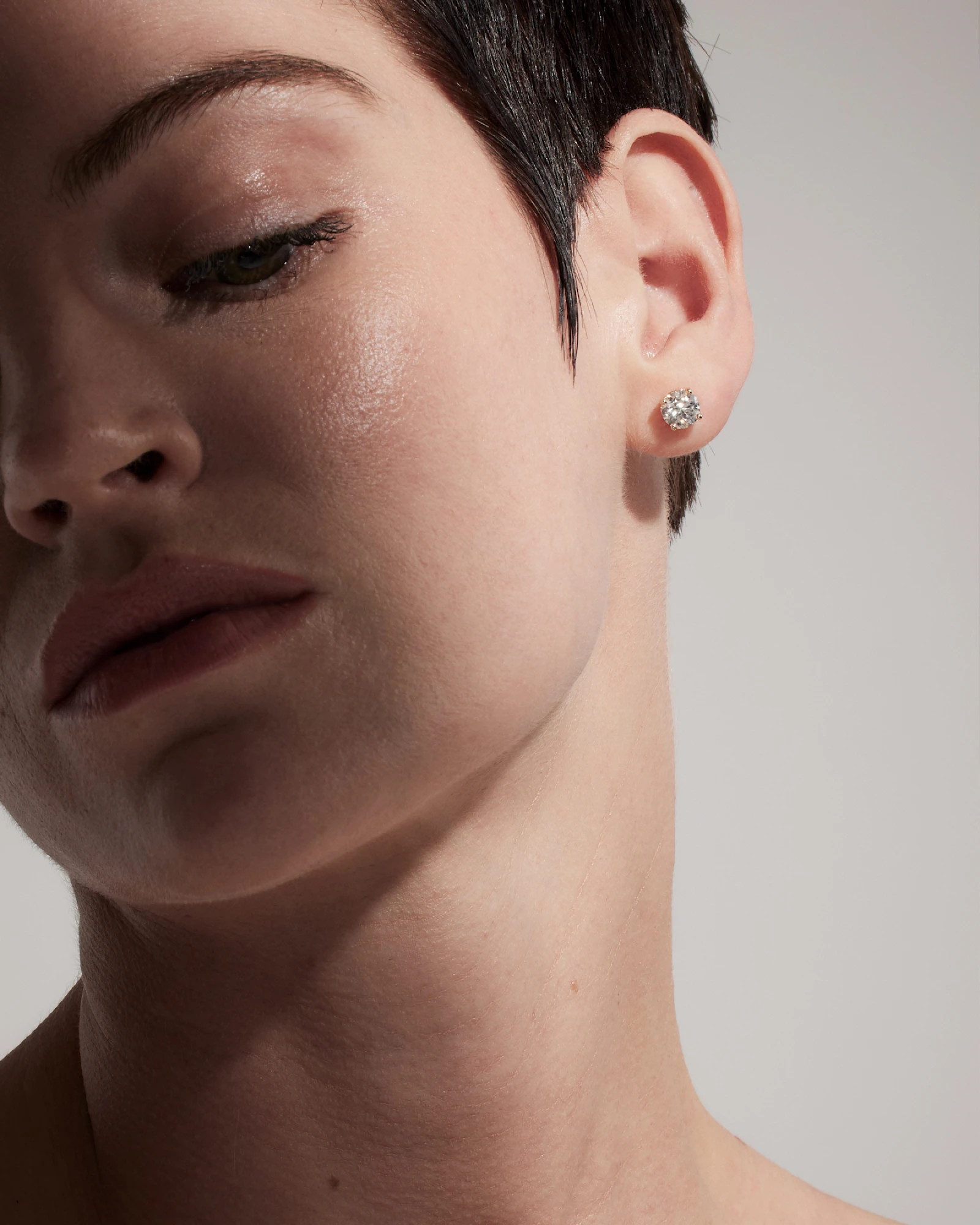 14K Gold Lab Grown Diamond Four-Prong Solitaire Studs | Quince