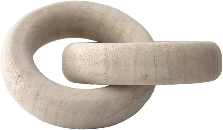 AVAKIAN & CO. Decorative Knot Sculpture - Handcrafted Paulownia Chain Link Décor - Wood Knot Dec... | Amazon (US)