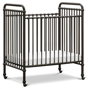 Namesake Abigail Metal 3-in-1 Convertible Mini Crib in Vintage Black | Homesquare