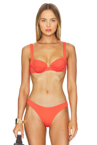 KYA Rue Reversible Bikini Top in Scarlet & Oatmilk from Revolve.com | Revolve Clothing (Global)