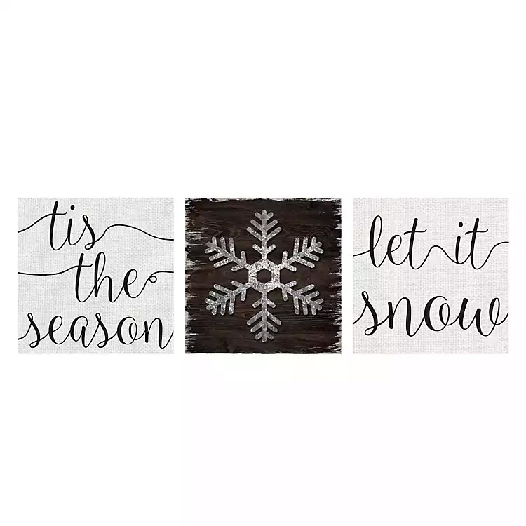 Tis the Season Canvas Art Prints, Set of 3 | Kirkland's Home