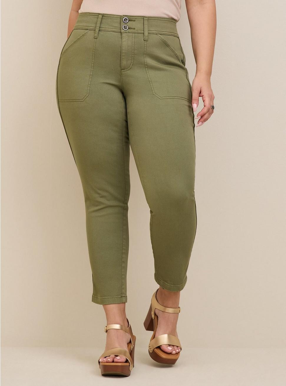 Crop Aviator Skinny Stretch Twill Mid-Rise Pant | Torrid (US & Canada)