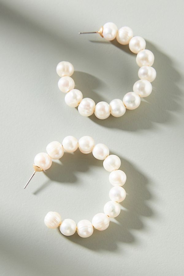 Katherine Pearl Hoop Earrings | Anthropologie (US)