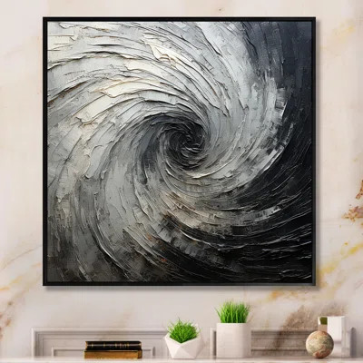 Grey Black Meditative Movement - Abstract Spirals Wall Art Prints_106120 | Wayfair North America
