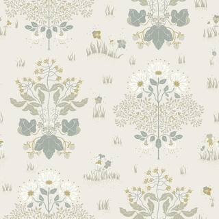 Elda Light Blue Delicate Daisies Wallpaper Sample | The Home Depot