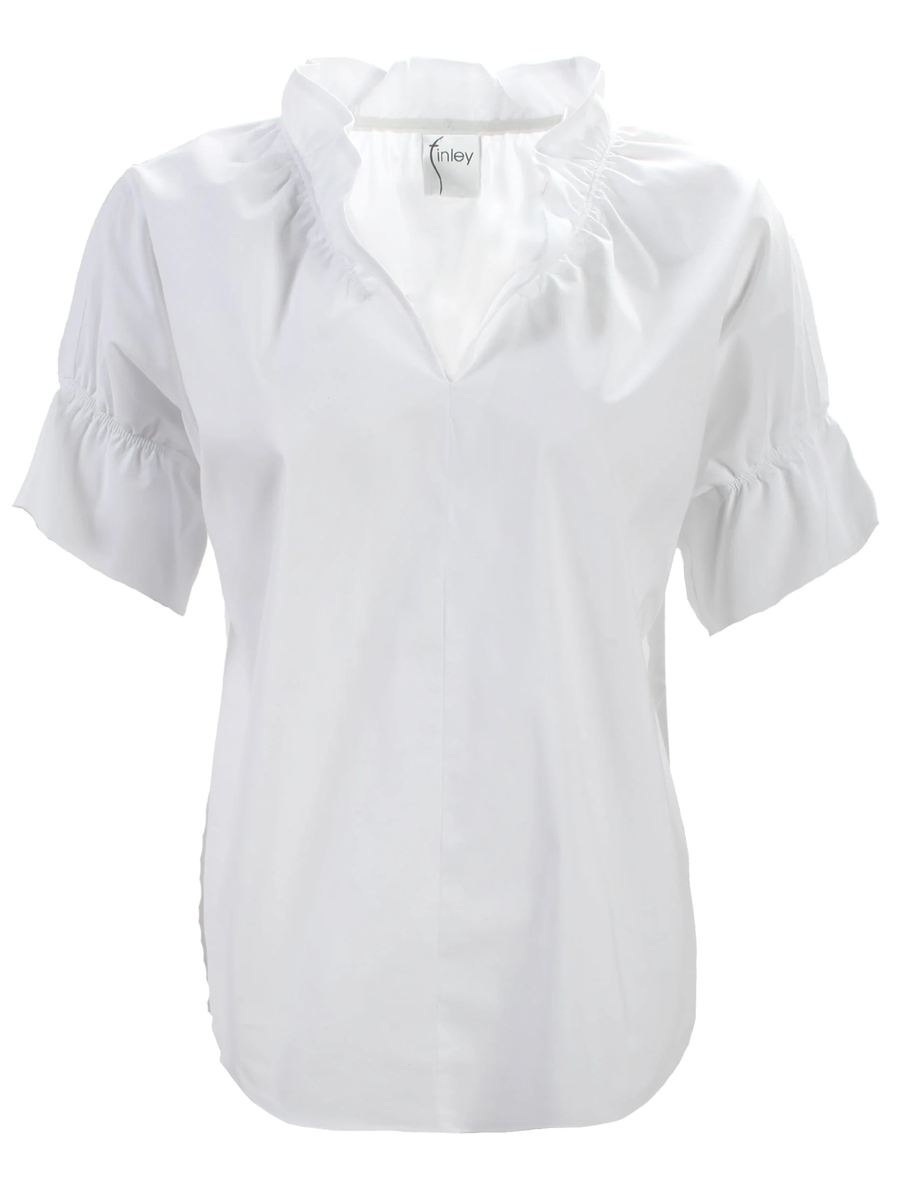 Crosby White Silky Poplin Shirt | Finley Shirts