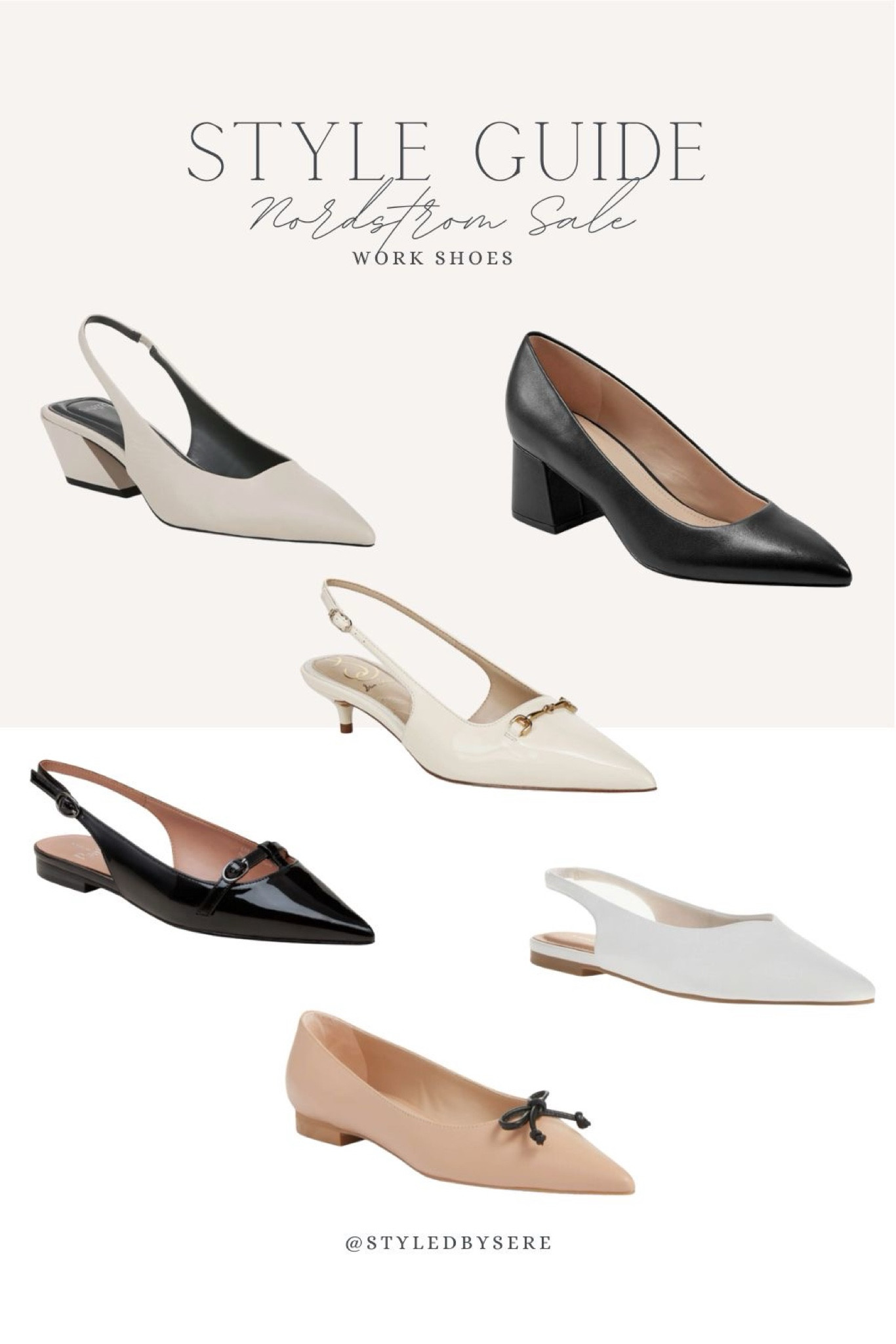 Nordstrom Sale: Workwear Shoes
.

Look great & be comfortable in the office all day with these gorgeous shoe options, on sale now for the Nordstrom Anniversary Sale. Keeping the heel at low to micro, to just above flat will keep you comfortable no matter how much you're moving around. A pointed toe will elongate your leg  to keep you looking tall even in shorter heels. Ivories, Blacks, and Neutrals are the perfect shoe to wear with any outfit and every season!

#LTKxNSale #LTKSaleAlert #LTKShoeCrush