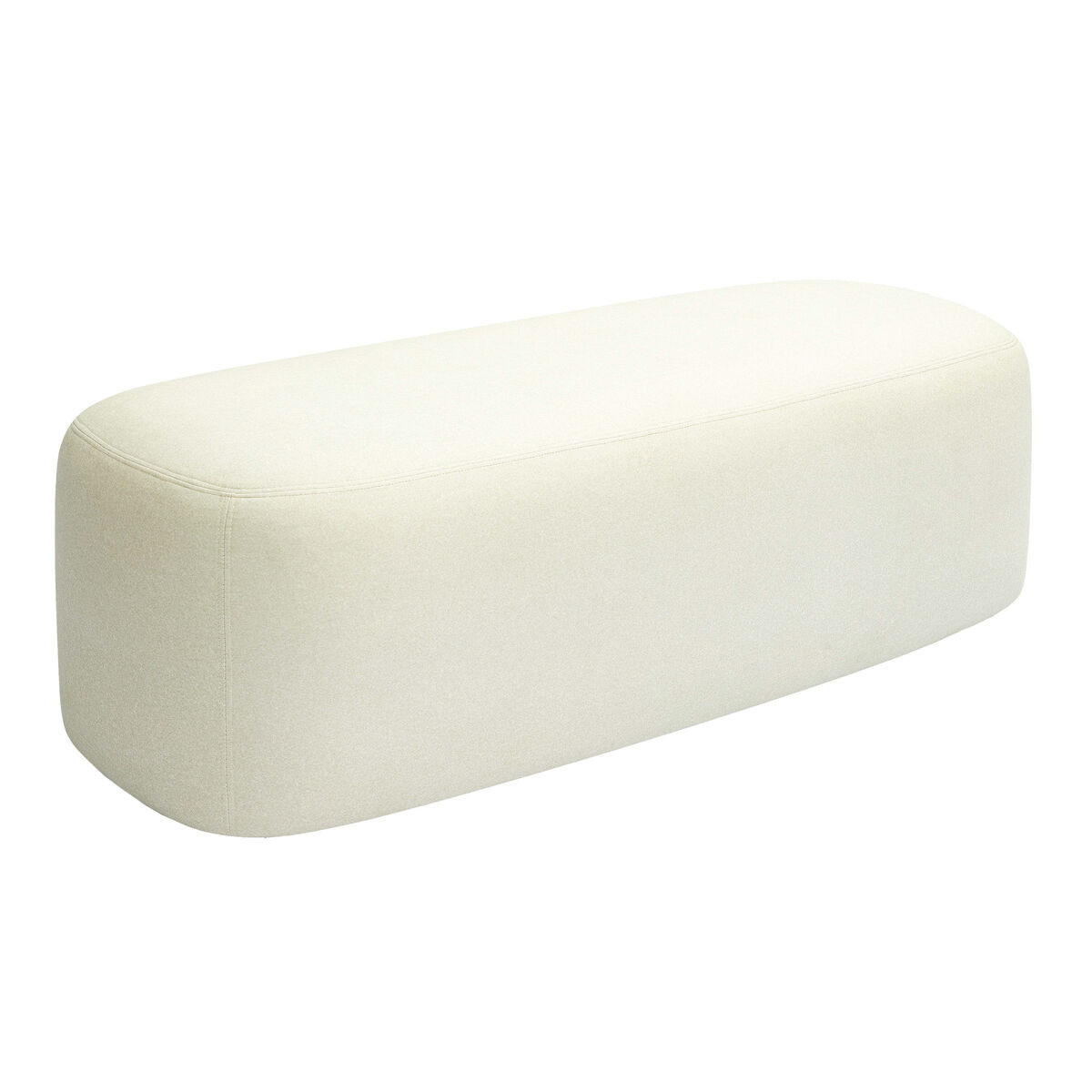Fernleigh Faux Mohair Upholstered Bench in Cream by World Market | World Market