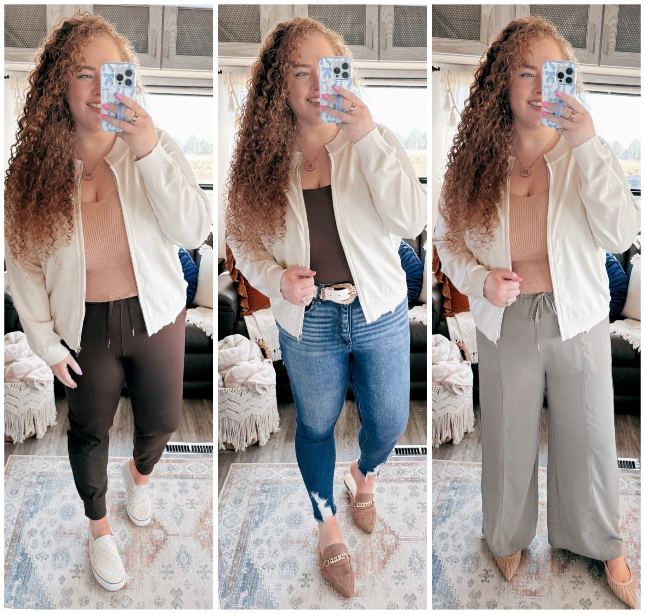 Effortless & timeless ✨ A beige jacket is the ultimate neutral layer 👏Here are 3 ways to style it so you can take it from casual days to polished nights with ease 🤎 amazon jacket | amazon cream jacket | amazon fall jacket | fall outfit | mules | amazon mules | fall mules | bodysuit | amazon bodysuit | amazon brown bodysuit | brown bodysuit | amazon fall outfit | casual fall outfit | amazon fall casual outfit | skinny jeans | curvy jeans | buckle jeans | amazon fashion | amazon finds | amazon look | amazon outfit | fall outfit | fall look | fall fashion | fall finds | fall outfit inspo | fall fashion inspo | fall 2025 | joggers | amazon joggers | joggers style | joggers outfit | brown joggers | neutral tank top | beige checkered vans | checkered vans | green dress pants | amazon green dress pants | amazon dress pants | fall office outfit | fall workwear #LTKautumn 

#LTKSaleAlert #LTKStyleTip #LTKMidsize