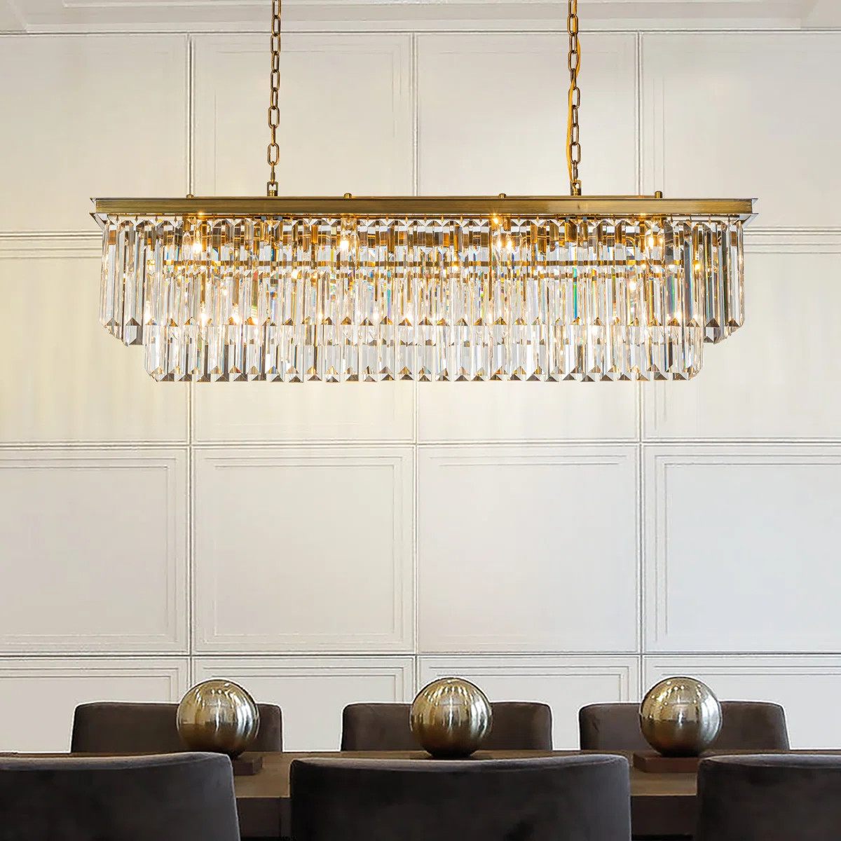 Everly Quinn Cleaven 12-Light 50" Modern Luxury Fringe Crystal Chandelier For Dining Room & Revie... | Wayfair North America