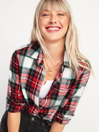 Classic Plaid Flannel Shirt for Women | Old Navy (US)