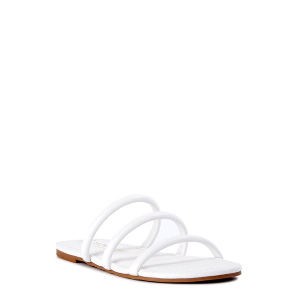 Melrose Ave Women's Faux Leather Three Strap Sandals - Walmart.com | Walmart (US)