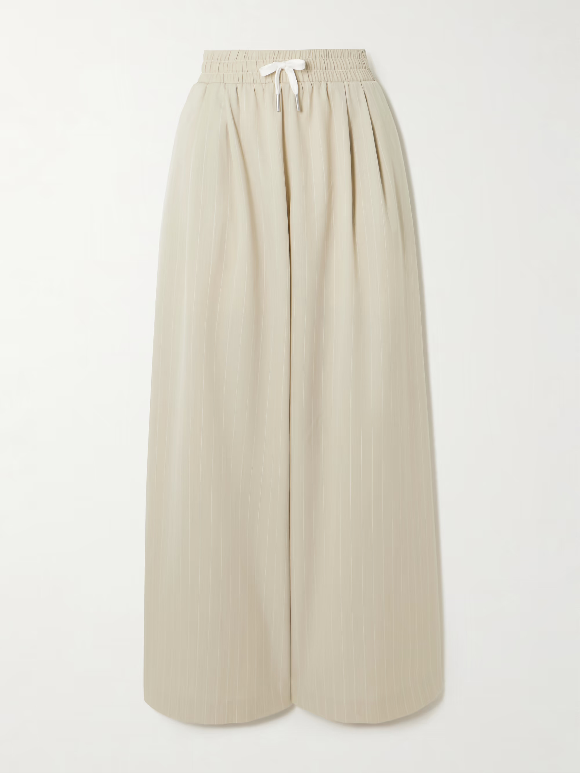 Pinstriped gathered wool-blend wide-leg pants | NET-A-PORTER (UK & EU)