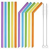 Azmall Silicone Reusable Straws Drinking Straws Dishwasher Safe 10" Smoothie Straws for 20 oz 30 oz  | Amazon (US)