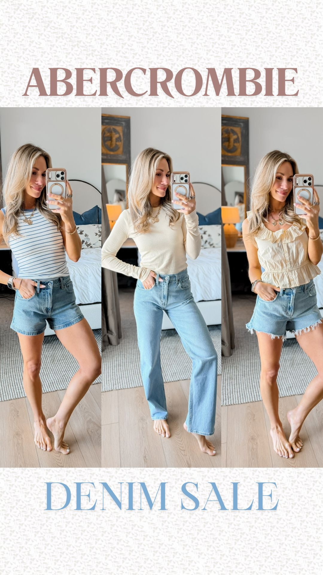 abercrombie denim sale picks! so many other new arrivals on sale too like the cutest spring dresses and tops!  

 #LTKootd #LTKSaleAlert #LTKPetite